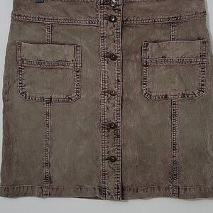 Washed Brown Corduroy Skirt